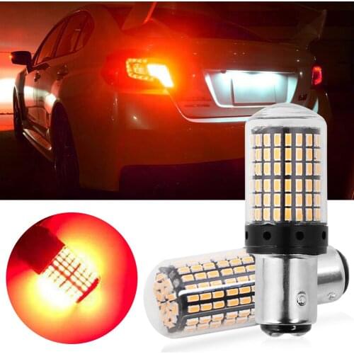 2pcs Super Bright LED Bulbs Canbus 3014 144 SMD 1157 BAY15D P27/5W Nonpolarity NO Error Car Light No Hyper Flash Amber Auto Lamp