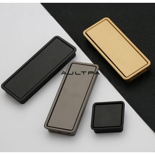30Pcs Modern Zinc Alloy Embedded Square Handle Door Cabinet Drawer Pulls Recessed Knobs Furniture Hardware