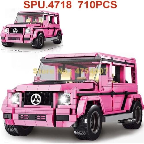 50011 710pcs Technology G500 Pink Girl Adventure Off-road Suv Car Building Blocks Toy