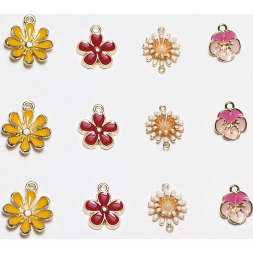 6pcs New Fashion Sweet Cute flower Earrings Statement Korean Girls pendant diy handmade necklace earrings accessories material