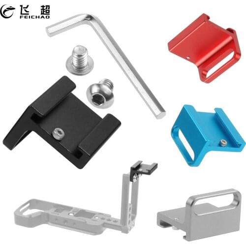 Cold Shoe Mount Adapter 90 Degree Angle for DSLR Camera Rig Attach to Side Cage Quick Release L Bracket Plate Handle 1/4" Screws