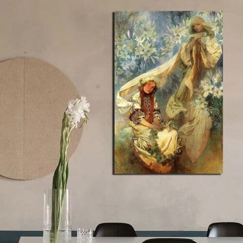 Alphonse Maria Mucha Art Canvas Painting Print Living Room Home Decoration Artwork Modern Wall Art Oil Painting Posters Picture