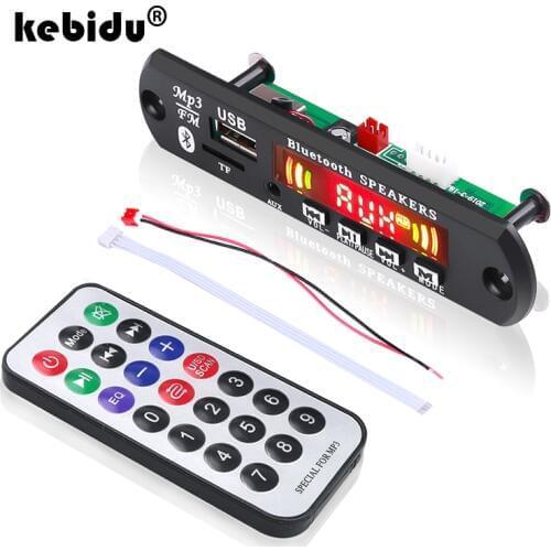 Kebidu Color Screen Car MP3 WMA Bluetooth Decoder Board With Remote Control Handsfree for Call Recording USB TF FM Radio Module