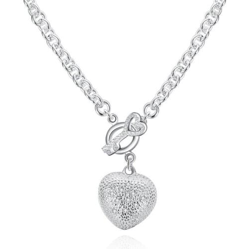 BABYLLNT 925 Silver AAA zircon Heart Pendant Necklace Chain For Women Wedding Engagement Fashion Jewelry Charming Gift