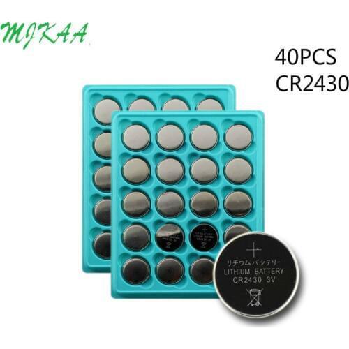 40PCS CR2430 Button Batteries DL2430 BR2430 KL2430 Cell Coin Lithium Battery 3V CR 2430 For Watch Electronic Toy Remote