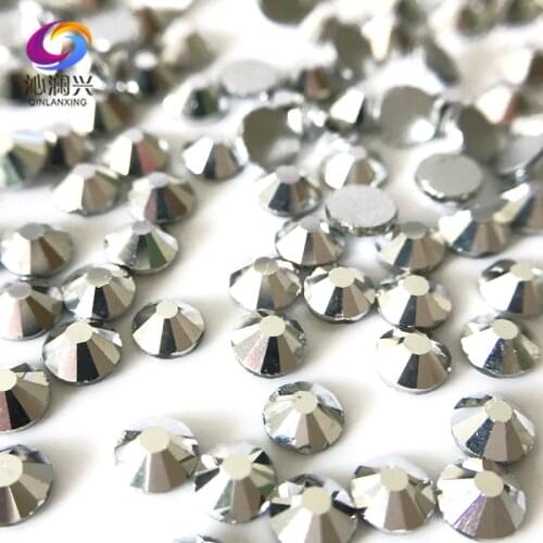 SS3-SS34 Mineral silvery color Non HotFix flatback Top-level glass crystal 3D Nail Art Rhinestones diy Decorations MFKY
