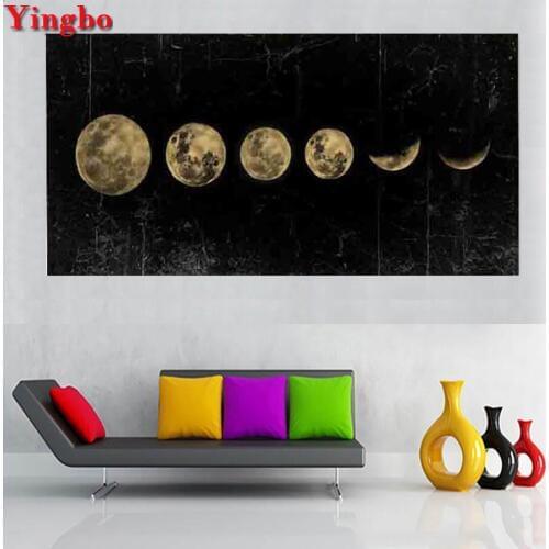 Large DIY Diamond Painting Eclipse of The Moon landscape Diamond Embroidery Mosaic 5D Full Square Roound Cross Stitch Home Decor