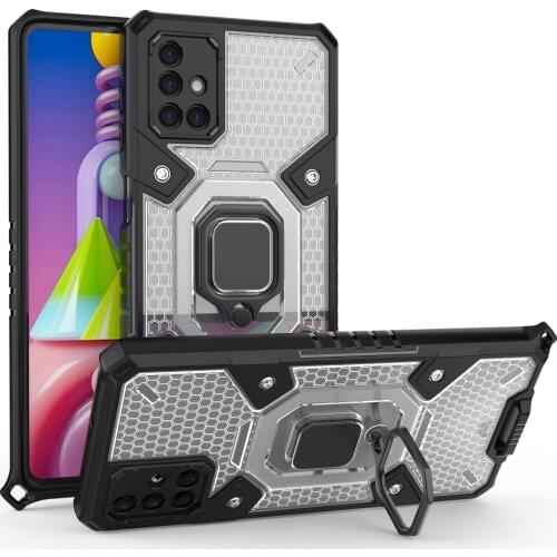For Samsung Galaxy A52 A42 A51 A71 Case Hard transparent With Ring Shockproof protective Back Cover case for Ssamsung M51 M30S