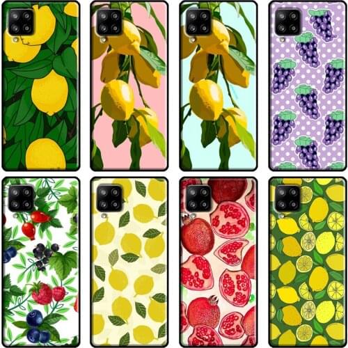 Summer fruit lemon peach pomegranate grapes For Samsung Galaxy A12 A52 A72 A71 A51 A41 A31 A70 A50 A40 M31 A02 A20e A21S Cover
