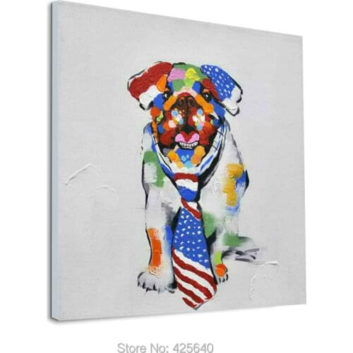 Decorative wallpaper dog pop art modern abstract canva Oil painting to painting the living room wall painting wallpaper art