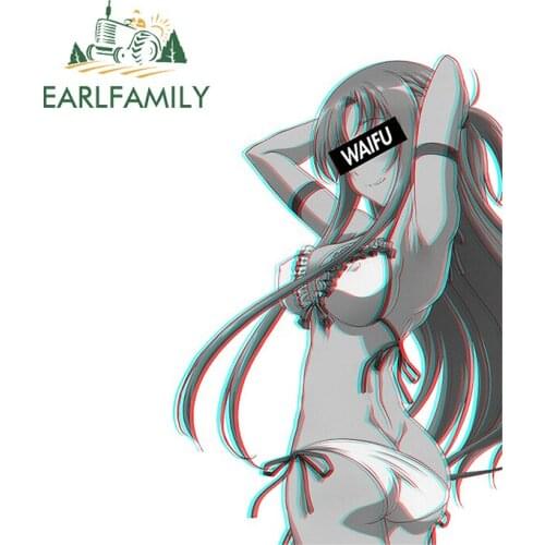 EARLFAMILY 13cm x 8.8cm for Asuna Yuuki Waifu Material Car Stickers Motorcycle Decal Auto Car Accessoires Sticker Scratch-Proof