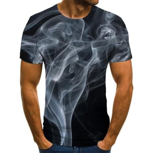 Giyu Smoke T-shirt Men Abstract Funny T shirts Psychedelic T-shirts 3d Black Tshirts Casual Short Sleeve Hip hop Printed Male