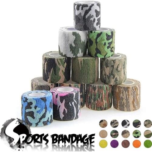 New 5x450cm Hunt Disguise Elastoplast Camouflage Elastic Wrap Tape Self Adhesive Sports Protector Ankle Knee Finger Arm Bandage