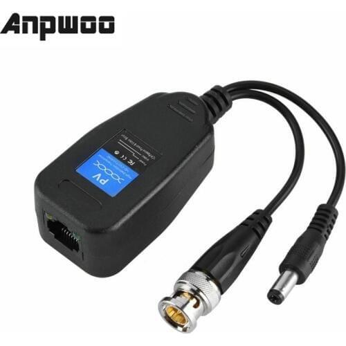 ANPWOO Dc-8mhz Passive CCTV Coax Bnc Video Power Balun Transceiver To Rj45 Connector 1 pair (2 pcs)