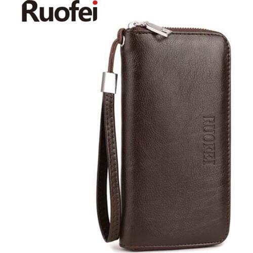 New luxury Male Leather Purse Mens Clutch Wallets Handy Bags Business Wallets Men Black Brown Dollar Price