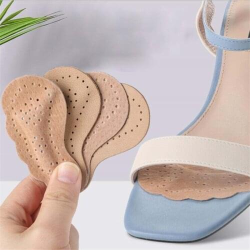 Premium Leather Non-slip Insoles Sandals Sticker High Heel Shoes Women Foot Self-adhesive Patch Cushion Forefoot Gel Pads
