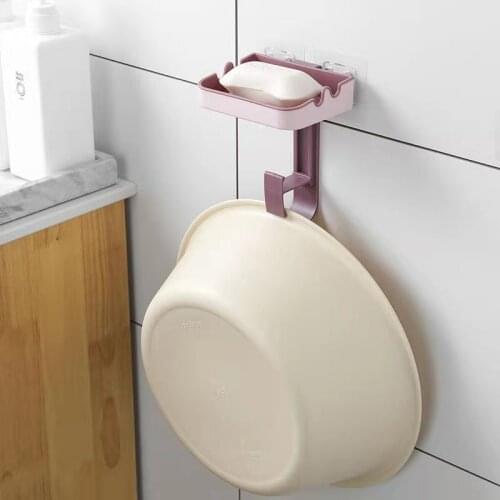 Creative Soap Box Wall-mounted Suction Cup Soap Box Free Punch Drain Rack Simple Soap Dish For Bathroom Toilet Bath Accessories