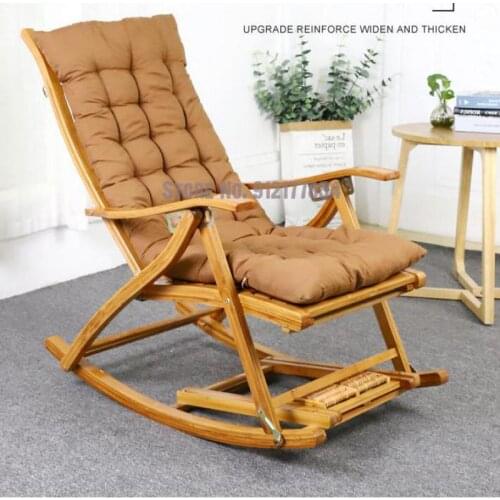Rocking chair recliner for adults lunch break balcony rocking chair leisure bamboo chair folding master easy sofa home rocking r