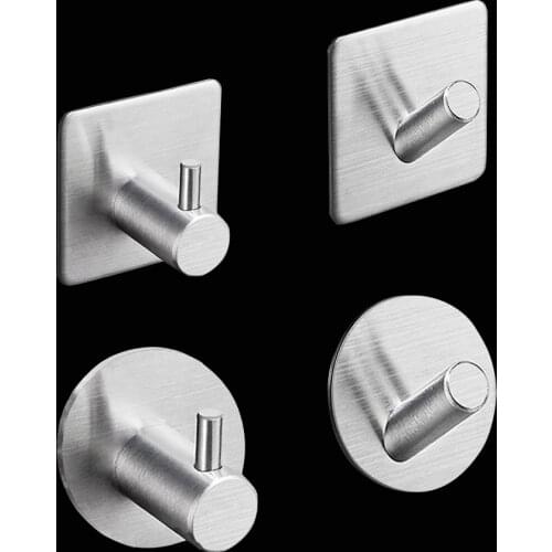 304 Stainless Steel Hook Self Adhesive Home Kitchen Wall Hook Coat Towel Hook for Bathroom Rustproof Hooks Hanger Rack Hanger