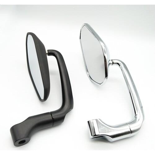 Motorcycle Chrome/Black Aluminum Retro Clear Lens Rearview Side Mirrors Universal For Honda CG125 Cafe Racer Custom