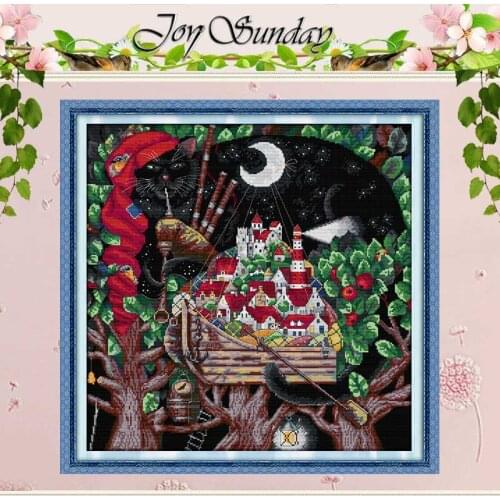 Flute in the Night Counted Cross Stitch 11CT 14CT Printed Cross Stitch Set Wholesale Cross-stitch Kit Embroidery Needlework