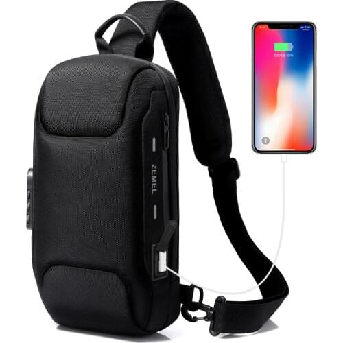 TANGCOOL Fashion Chest Bags For Male Crossbody Bag men Waterproof Shoulder Bags USB Charging Short Trip Travel Pack TC501