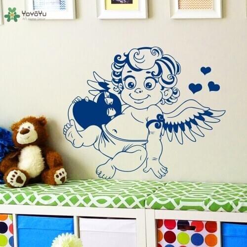 YOYOYU Wall Decal Cute Cupid Pattern Wall Sticker For Kids Room Baby Nursery Decor Interior Window Art Mural Removable DIY CY77