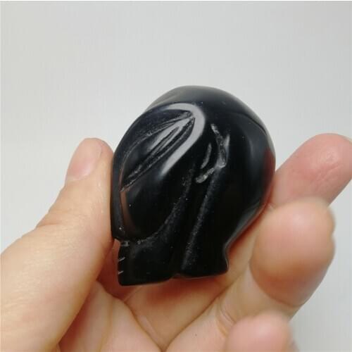 1 pc 35 mmnatural magic gemstone black obsidian stone handmade UFO creature alien head special gift