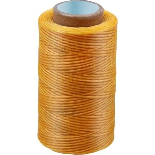 LMDZ 284Yards Golden Yellow Leather Sewing Waxed Thread-Practical Long Stitching Thread For DIY Tool Hand Stitching Thread