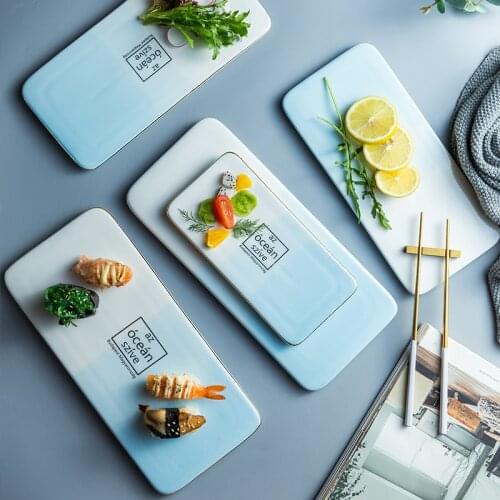 Nordic Ceramic Flat Plate Phnom Penh Sushi Plate Cake Plate Bread Plate Dessert Tray Cake Plate Sashimi Plate