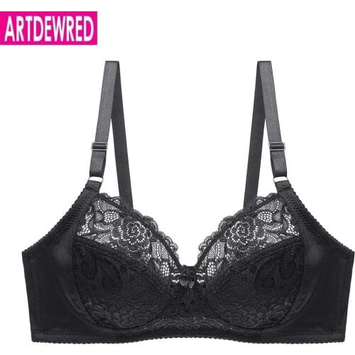 New Plus Size Bra Ultrathin Lace Bralette For Woman Racerback Push Up Cotton Brassiere Underwire 34-100 C D Cup Bras Underwears