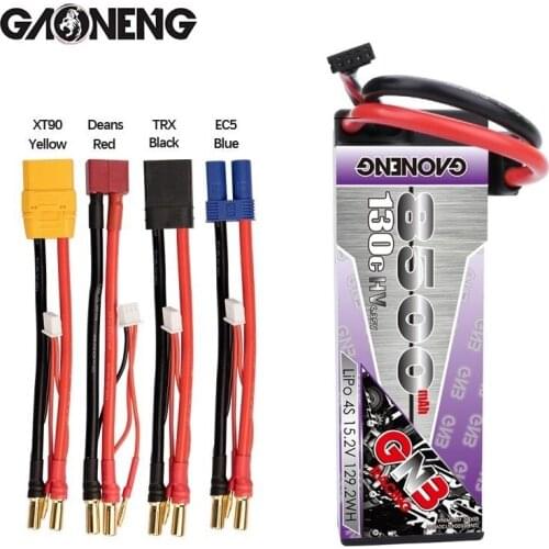 Original GAONENG GNB 15.2V 8500mAh 4S2P 130C Hardcase HV LiPo Battery EC5 Connector For 1:8 1/8 RC Car Four Drive Off-road Car