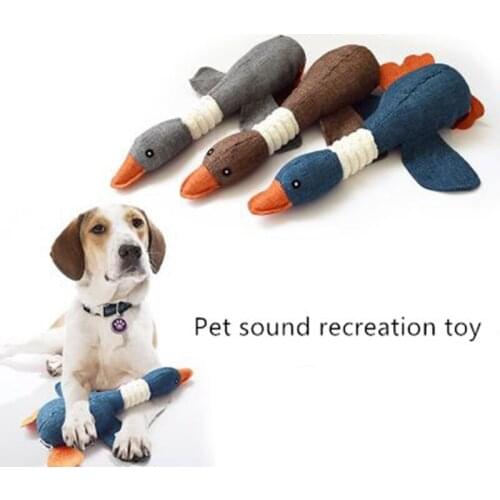 Cartoon Wild Goose Plush Dog Toys Resistance To Bite Squeaky Sound Pet Toy For Cleaning Teeth Puppy Dogs Chew Supplies
