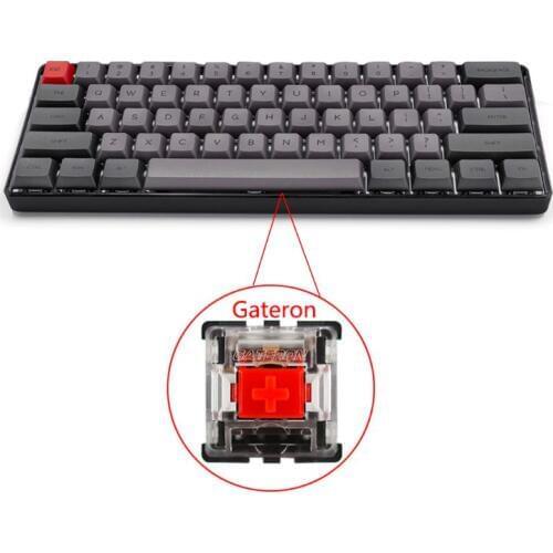 RGB LED Backlit Wired Mechanical Keyboard,Portable Compact Waterproof Mini Gaming Keyboard 61 PBT Keycaps Gateron Switcs