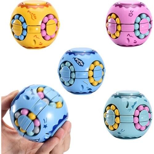 Intelligence Fingertip Checkered Educational Toy Magic Cube Magic Bean Gyro Fingertip Rotating Toys Stress Relief Children Toy