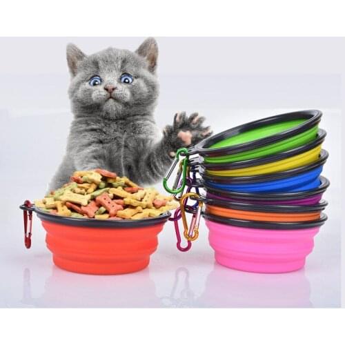 Pet Dog Silicone Folding Bowl Outing Drinking Bowl Portable Dog Bowl Outdoor Drinking Water Travel Goods Dog Food Bowl