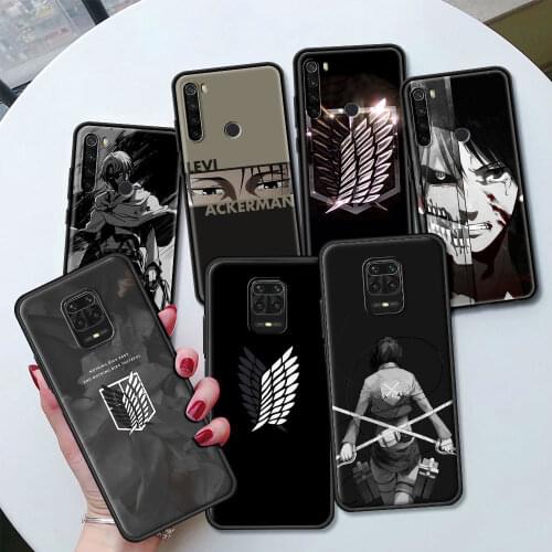 Attack on Titan Silicone Phone Case for Redmi Note 8 8A 8T 9 9A 9C 9i 9S K20 K30 Pro 4G 6 6A 7A Soft Black Cover Capa