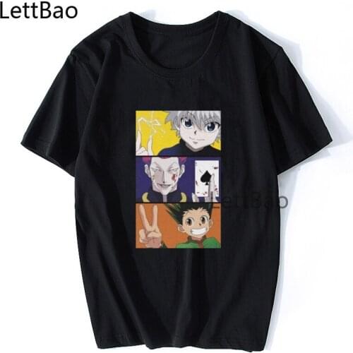 Funny Anime Hunter X Hunte T-shirts Killua Gon Hisoka Manga Cartoon Summer Fashion Short Sleeve Hipster Streetwear T-shirts Tops