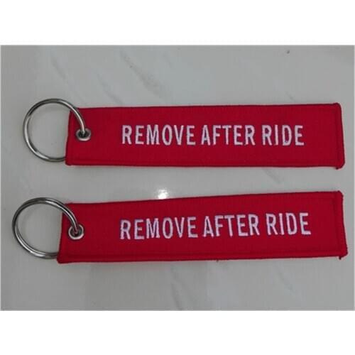 Remove After Ride Both Side Embroidered Keyring