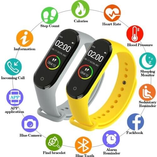Sports Watch Pedometer Waterproof Smart Color Screen M4 Watch Heart Rate Monitor Monitoring For Children Men Women Watch Hours