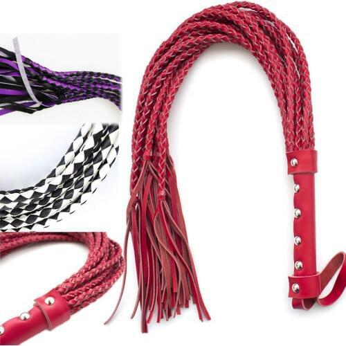 Strict Leather Tigress Whip Fetish 8 Tail Braided Flogger slave spank Sex Toys For Couples Sexy Policy Knout roleplay ridding