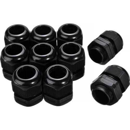 TRS Cable Waterproof Washer 10pcs Black M22*1.5 Adjustable Waterproof Connector Locknut With Washer Plastic Joint