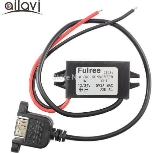 Waterproof DC-DC Power Converter 12V 24V Step Down to 5V 3A USB Output 15W Phone Car Charger Module
