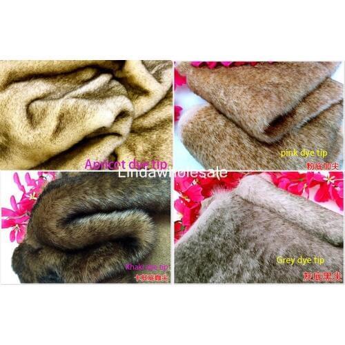 Faux Mink fur rabbit fur pile 2cm dyed tip clothing plush fabric faux fur fabric,160cm*45cm(half yard)/pcs