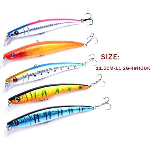 YUZI Minnow 1Pcs Brand Floating Fishing Lure 11.5cm 11.2g Pesca Hooks Fish Wobbler Tackle Artificial Japan Hard Bait