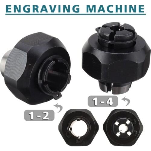 Grinding Machine Clamping Collet Engraving Chuck Kit 1/4" and 1/2" Replacement Part Router Collet