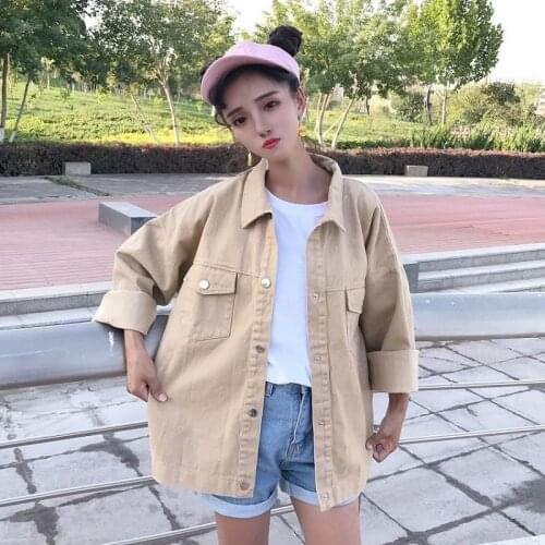 New Classic Jeans Jacket Woman Spring Harajuku BF Korean Style Long Sleeve Coat Denim Jacket Womens Slim Solid Clothes 010093