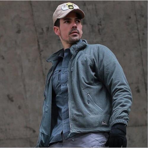 Winter Mens Windproof Thermal Plaid Fleece Jacket Outdoor Riding Climbing Fishing Hiking Breathable Warm Tactical Military Coat