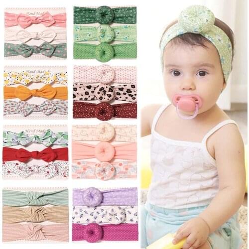 1/3Pcs Baby Headbands Newborn Hair Band Cute Baby Bows Knotted Flower Elastic Bow Headwear Kids Gifts Girl Hair Accessories