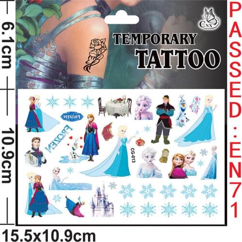 1pcs Cute Cartoon Character Animal Tattoo Sticker Frozen Car Minnie Pooh Bear Princess Mermaid Birthday Party Decoration